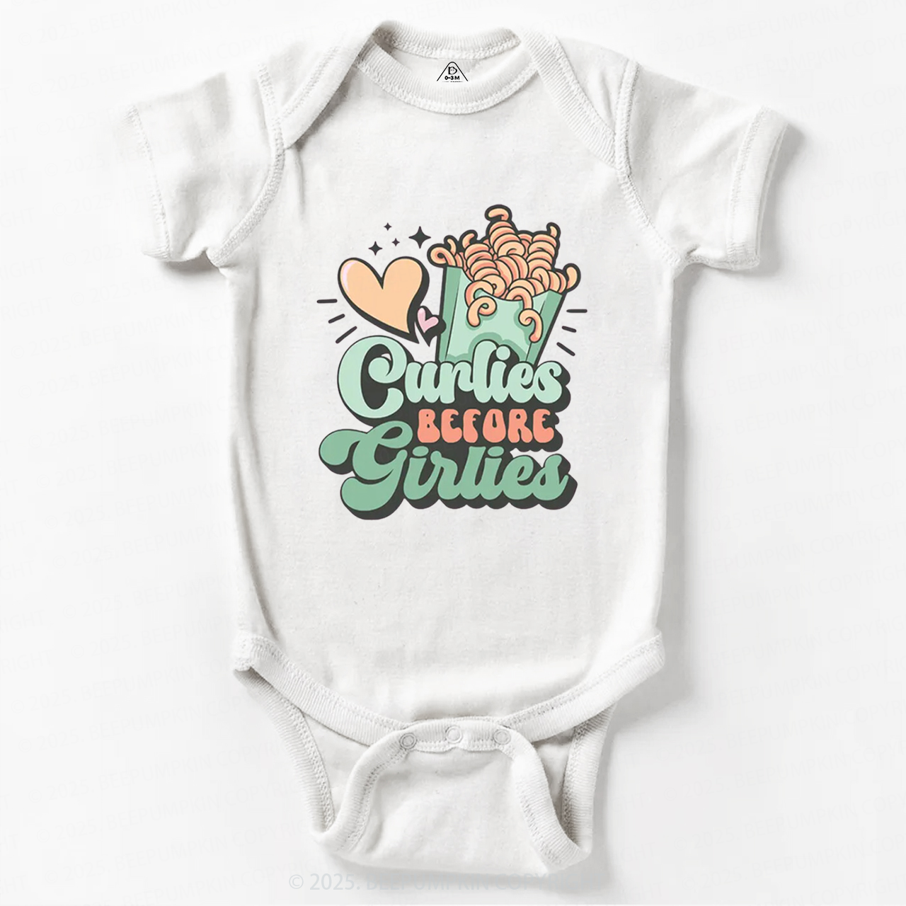 Curlies Before Girlies Valentine's Day Bodysuit Beepumpkin