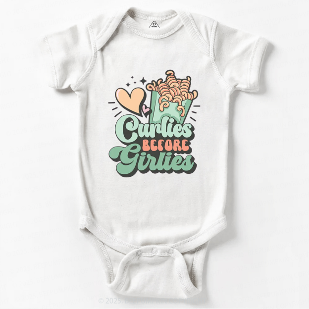 Curlies Before Girlies Valentine's Day Bodysuit Beepumpkin