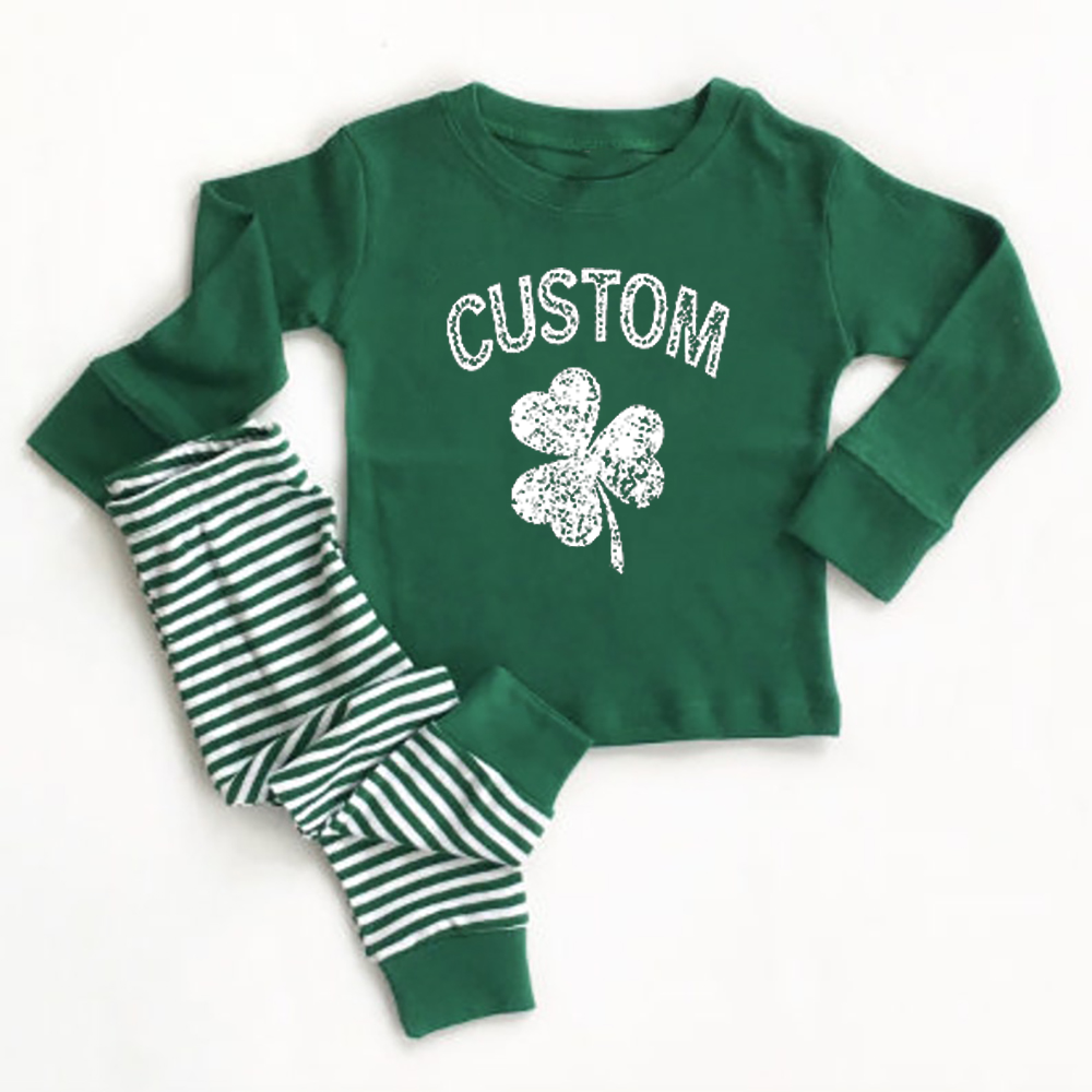 Personalized Name St.Patrick's Day Kids Loungewear Pajamas