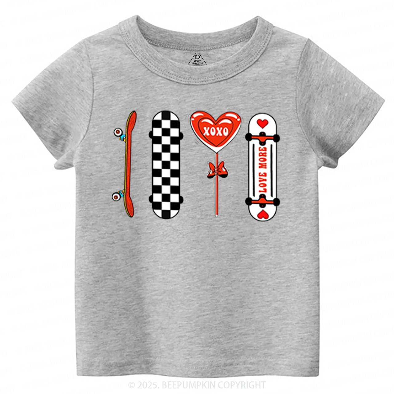 Skateboard Valentine's Day Toddler&Kid's Tees Beepumpkin