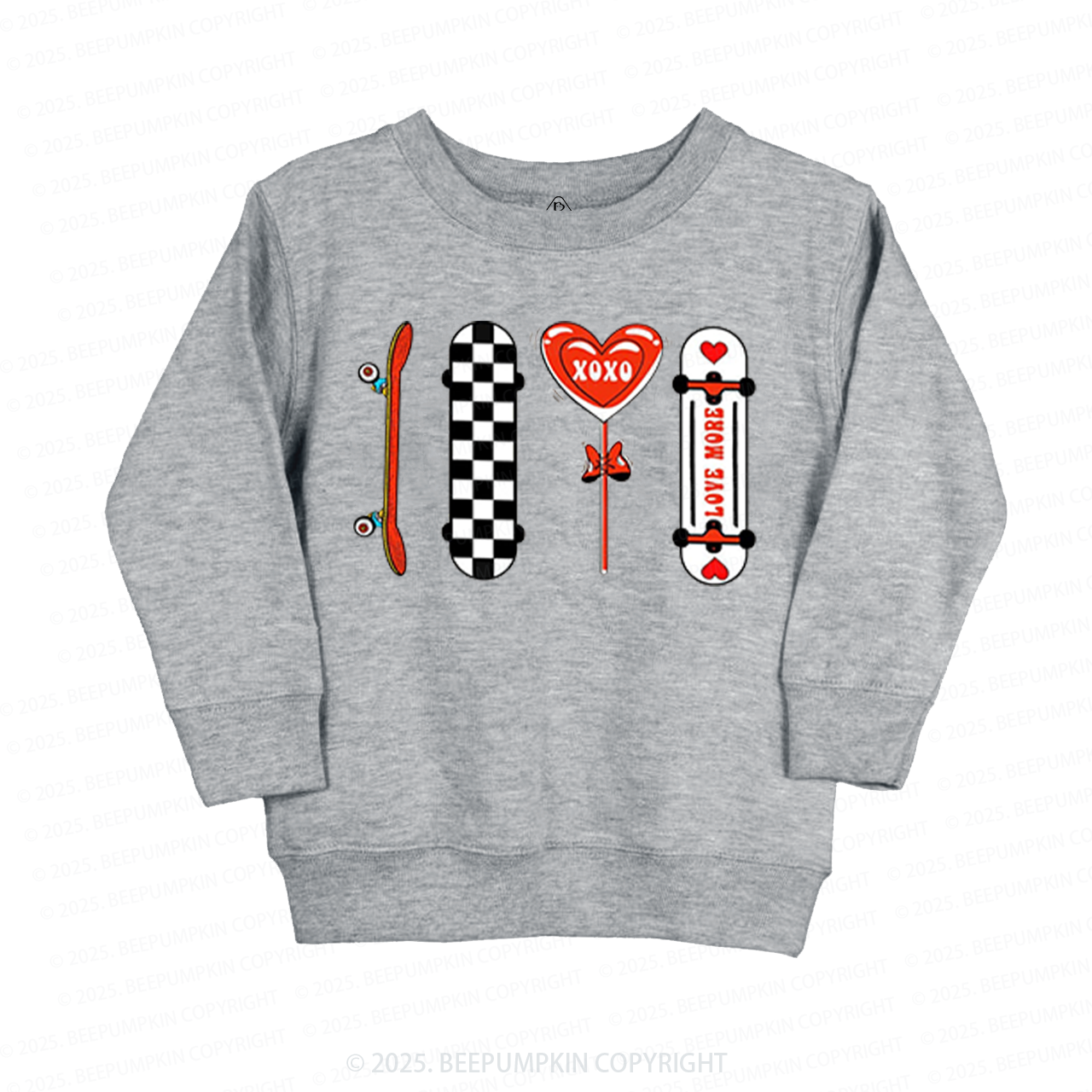 Skateboard Valentine's Day Kid's Sweatshirt