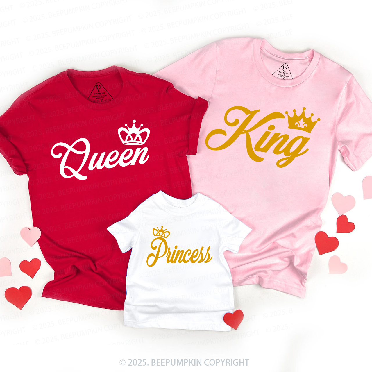 King&Queen Fancy Valentine Family Matching Shirts