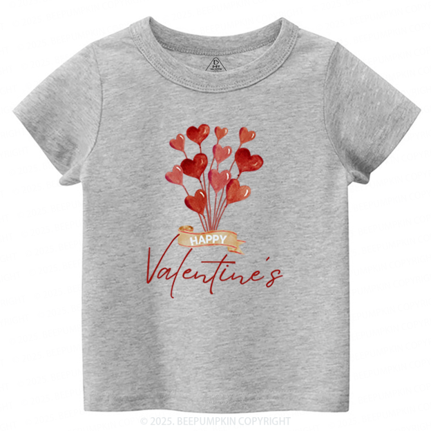 Red Hearts Valentine's Day Toddler&Kid's Tees Beepumpkin