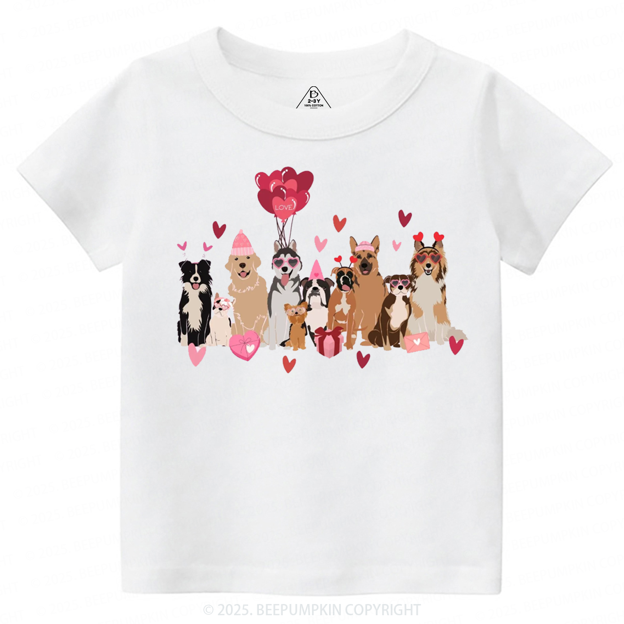 Dog Valentine's Day Toddler&Kid's Tees Beepumpkin