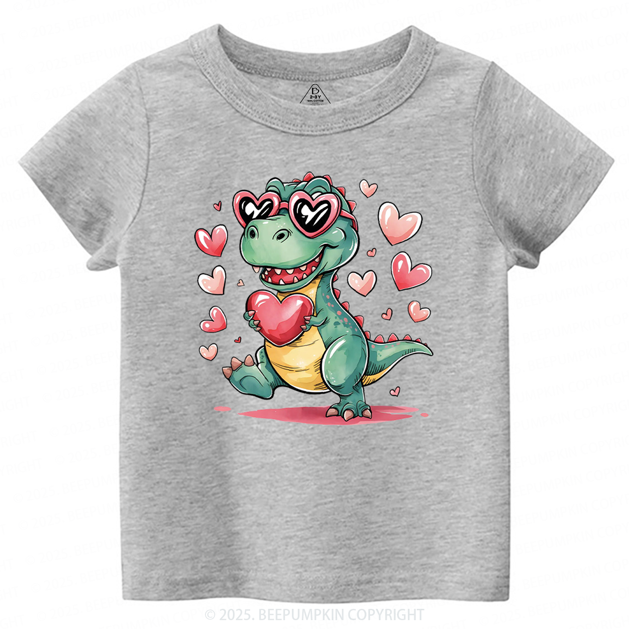 Romantic Dinosaur Valentine's Day Toddler&Kid's Tees Beepumpkin