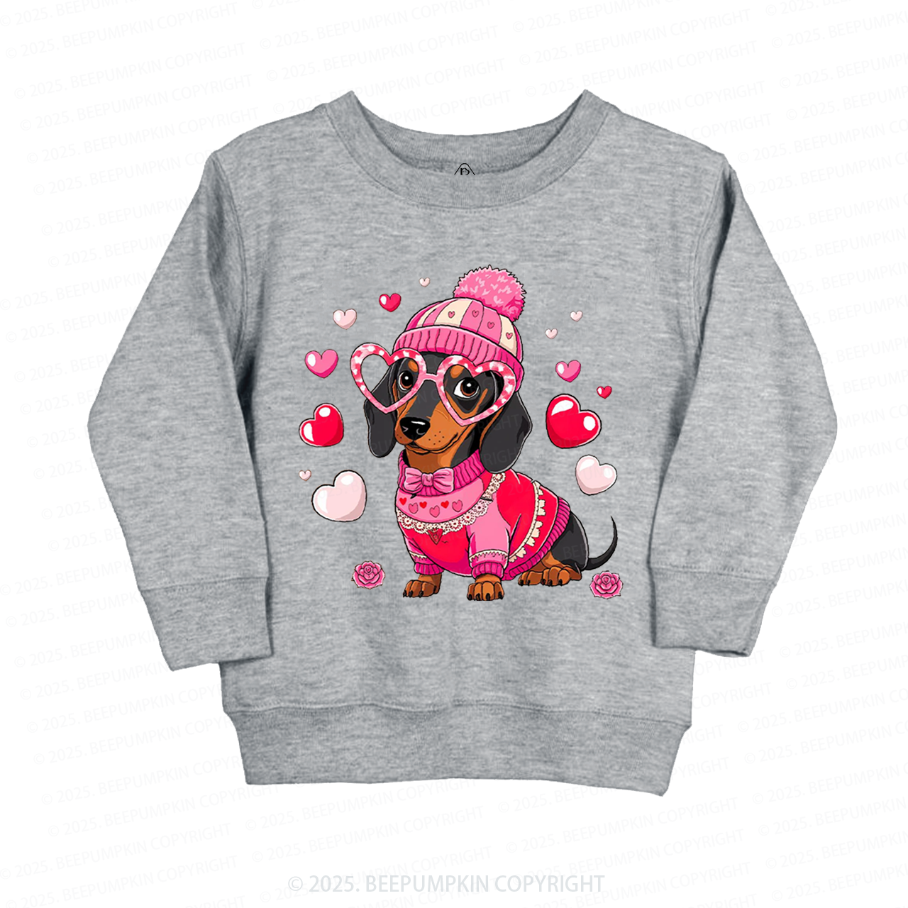 Dachshund Dog Valentine's Day Kid's Sweatshirt
