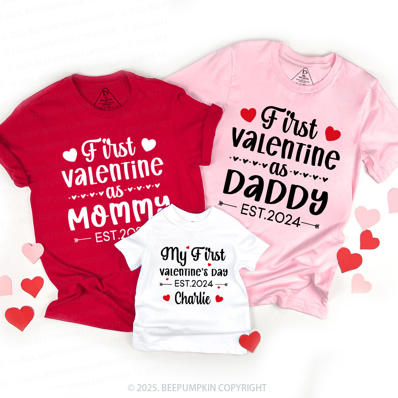 First Time As Valentine's Family Matching Shirts