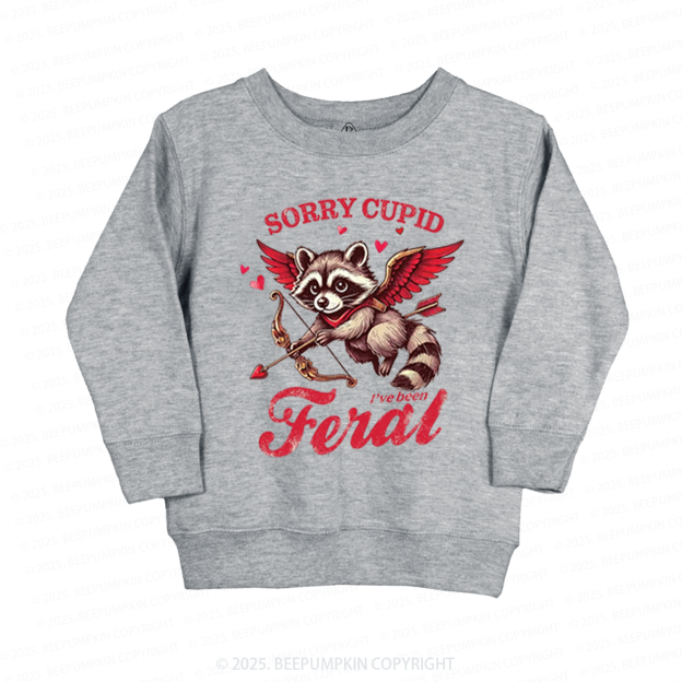 その他 Sooya Studio CUPID Ban Valentines Day Sorry Cupid I've Been Feral Valentine's Day Kid's Sweatshirt