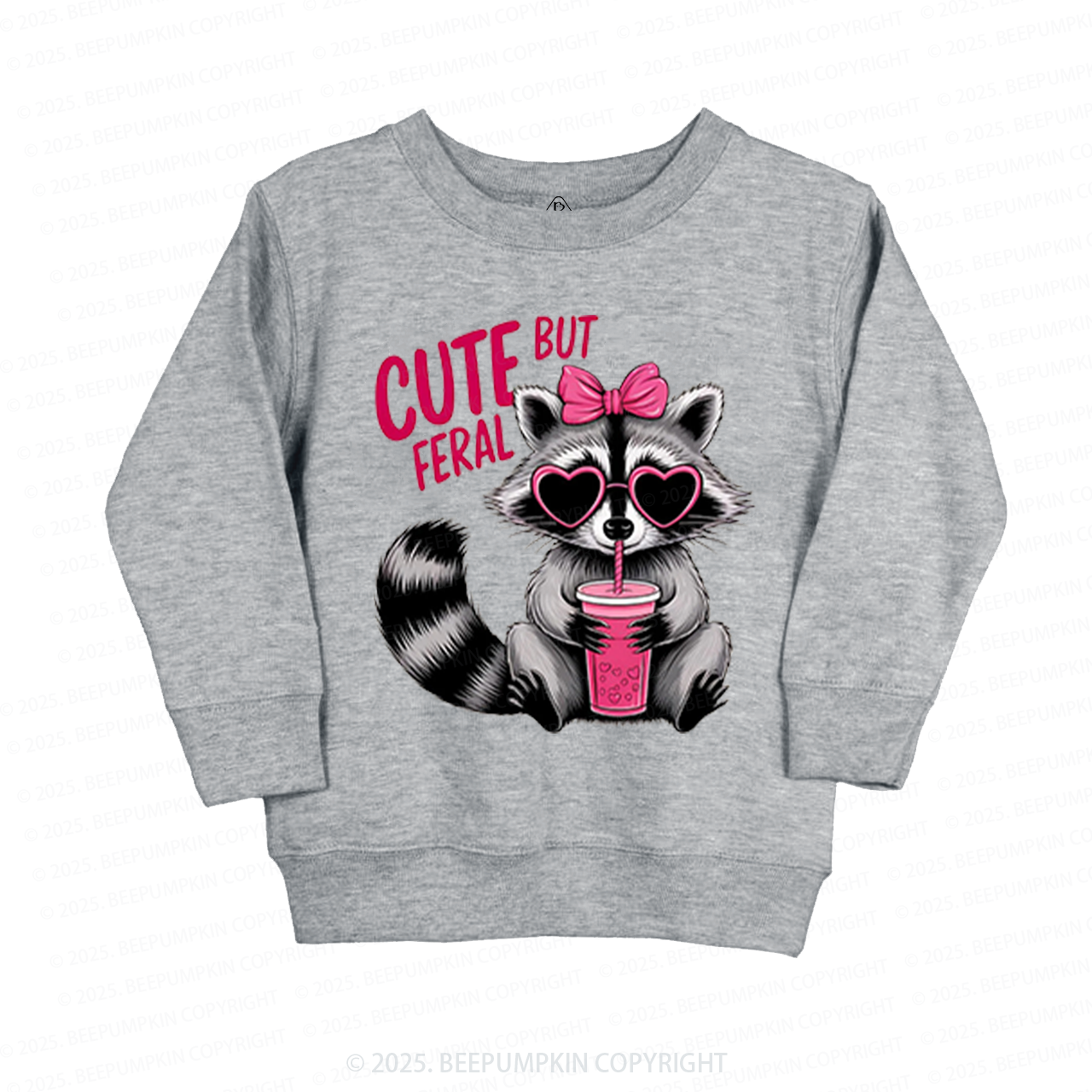 Cute But Feral Valentine's Day Kid's Sweatshirt