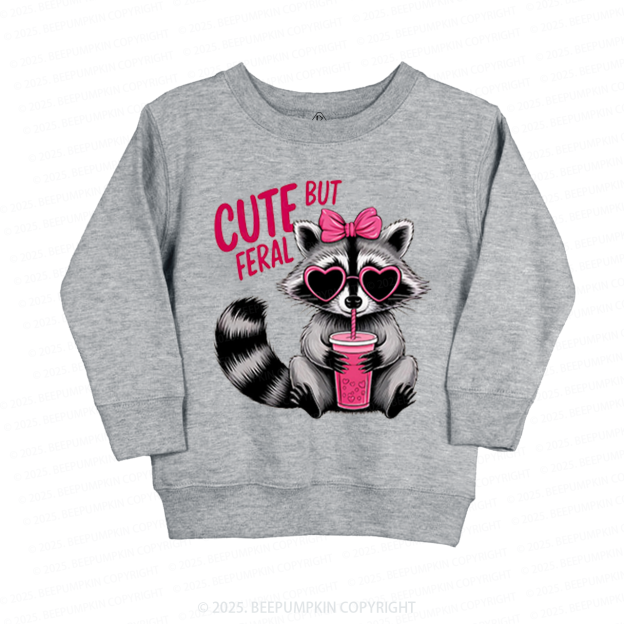 Cute But Feral Valentine's Day Kid's Sweatshirt