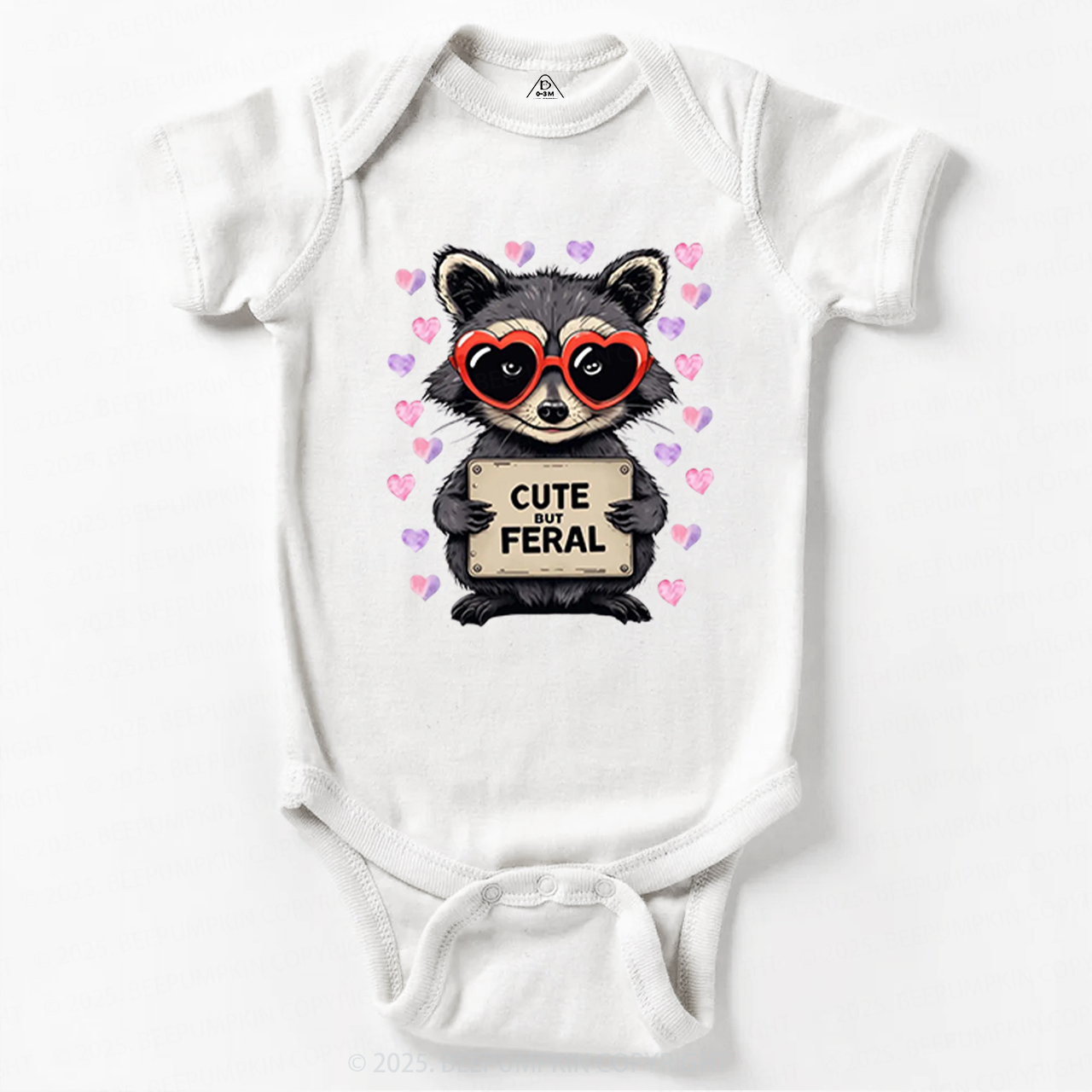 Cute But Feral Valentine's Day Bodysuit Beepumpkin 2