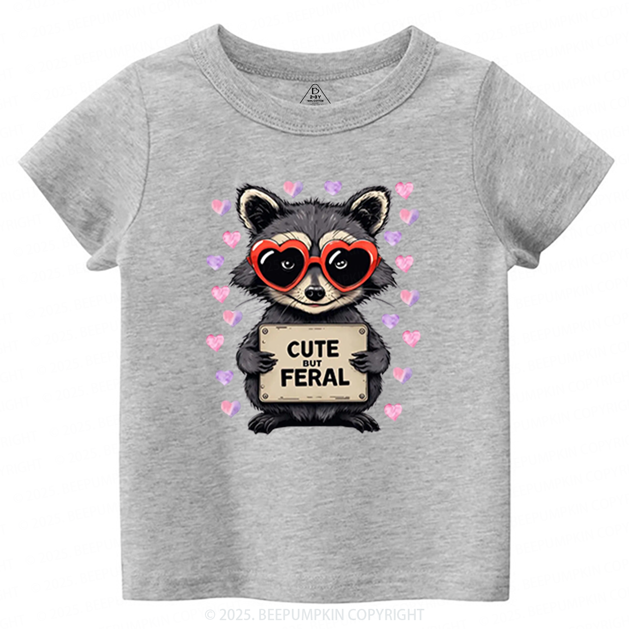 Cute But Feral Valentine's Day Toddler&Kid's Tees Beepumpkin 2