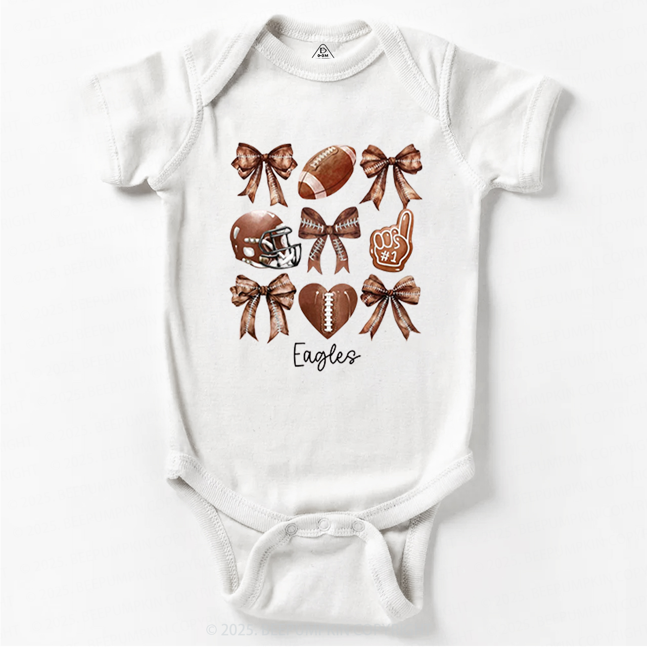 Personalized Kids Name Football Bodysuit Beepumpkin
