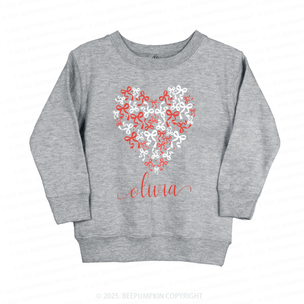 Personalized Name Butterfly Love Heart Valentine's Day Kid's Sweatshirt