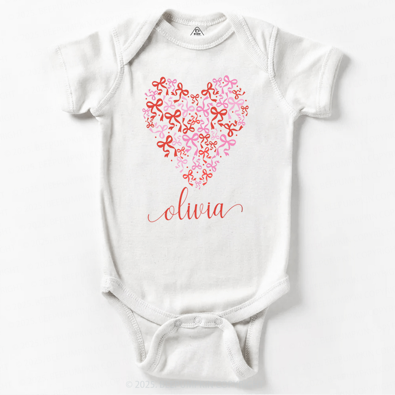 Personalized Name Butterfly Love Heart Bodysuit Beepumpkin