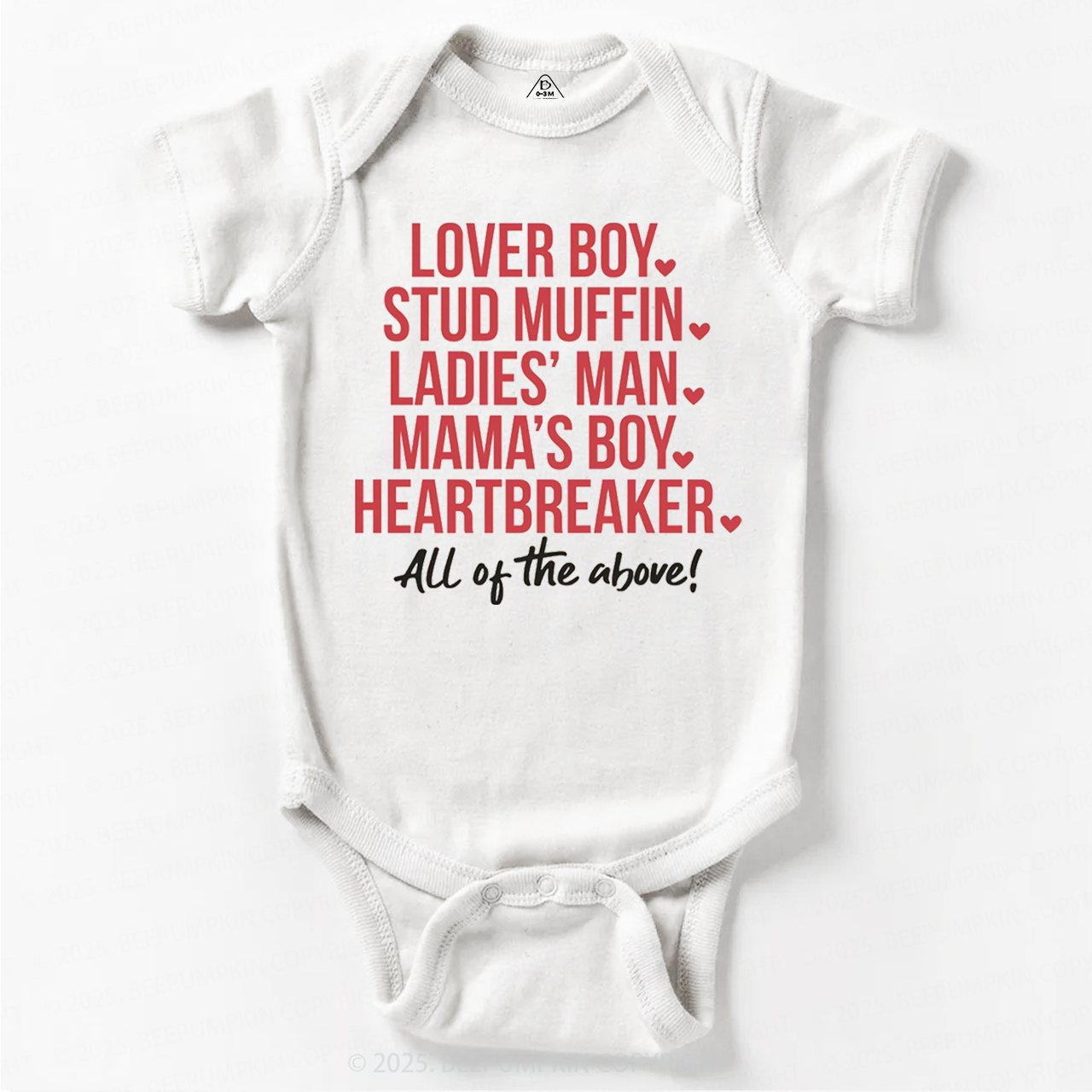 Boys Valentine's Day Bodysuit Beepumpkin