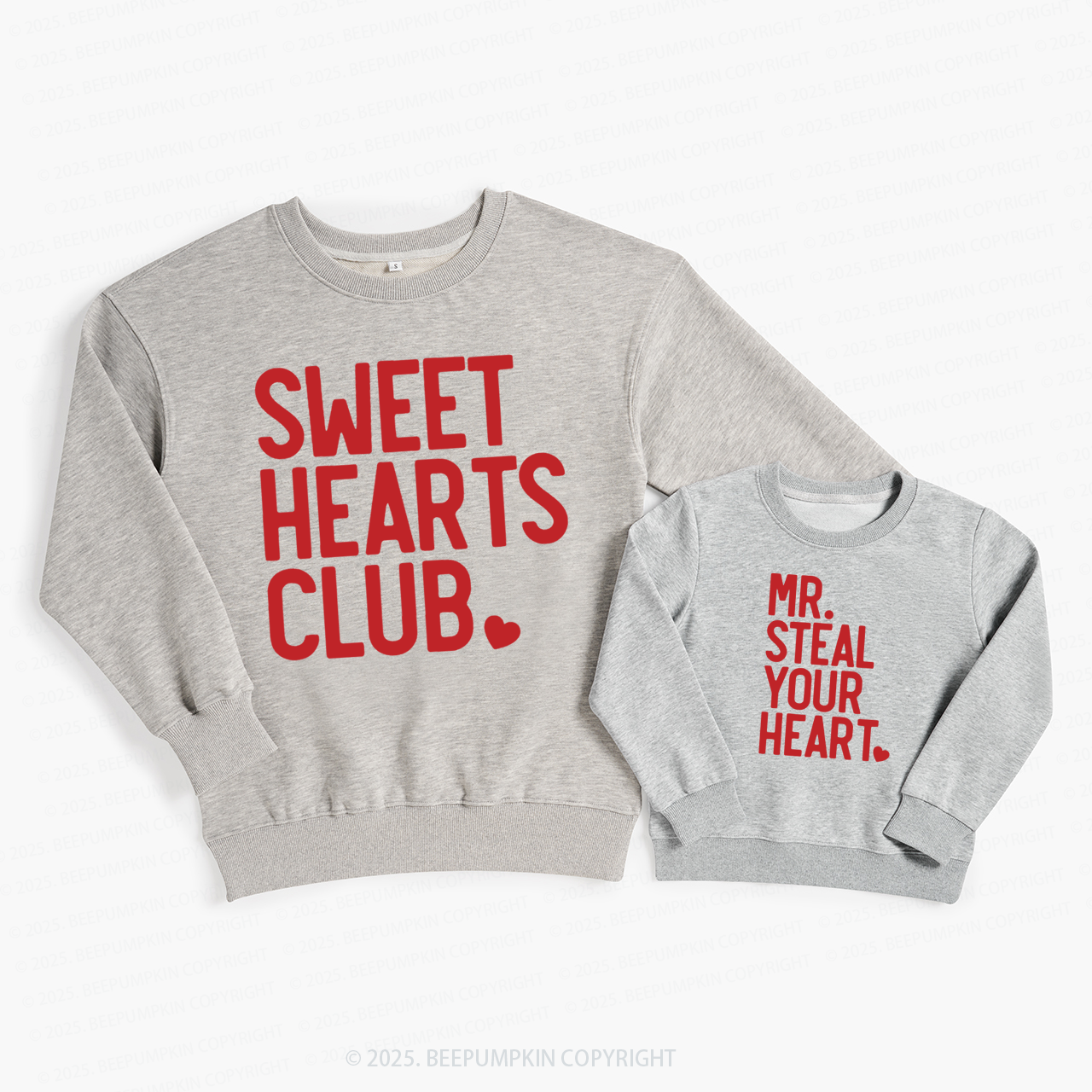 Sweet Hearts Club Valentine's Day Family Matching Sweatshirts