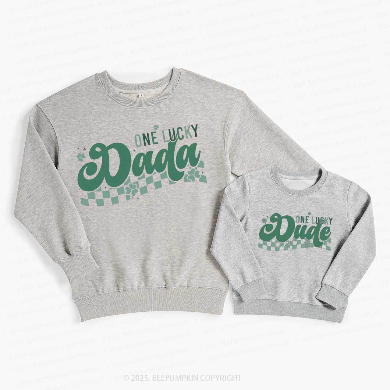 Personalized One Lucky Dude St.Patricks Day Family Matching Sweatshirts