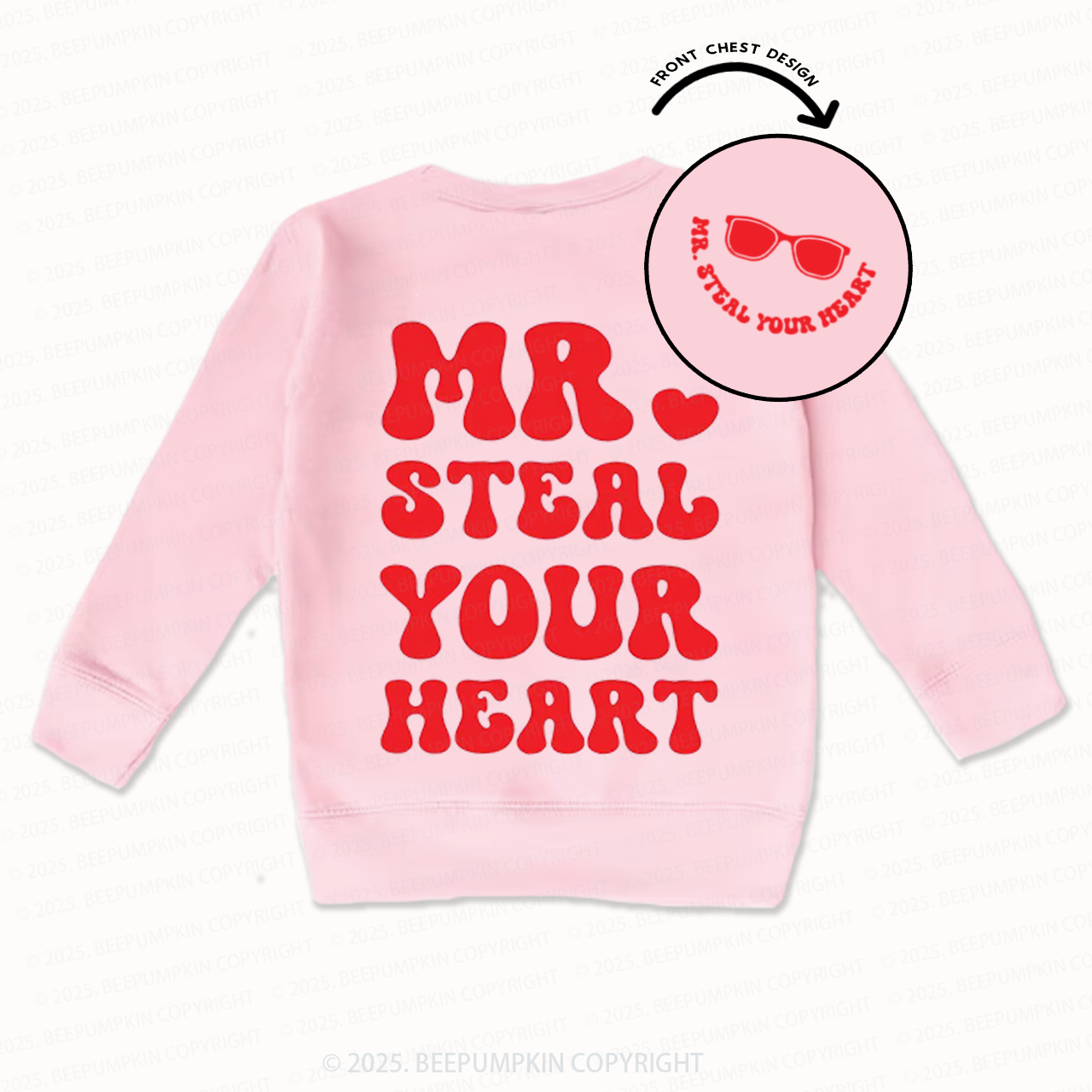 Mr Steal Your Heart Valentine's Day Kid's Sweatshirt