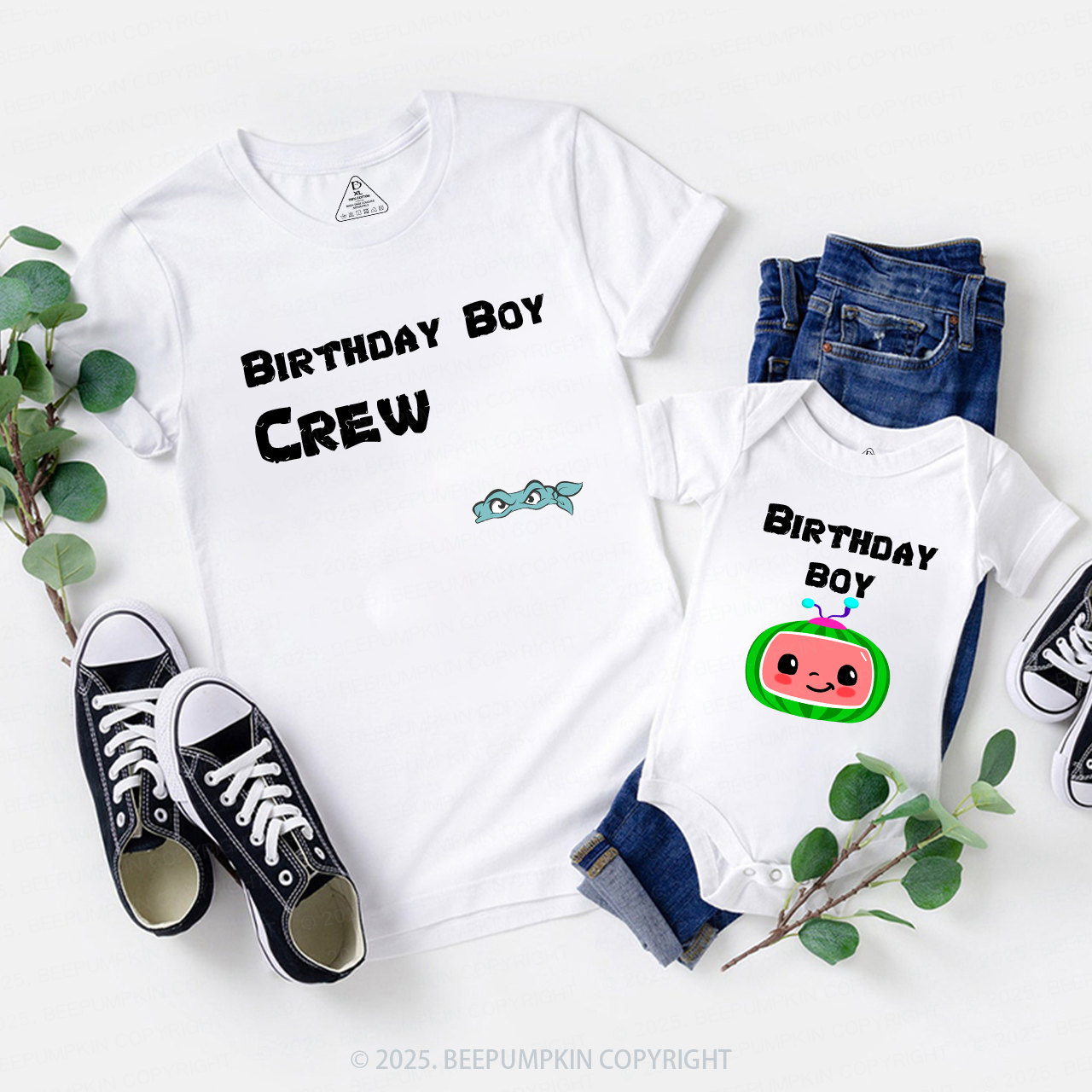 Personalized Birthday Boy Crew Family Matching Tees Beepumpkin