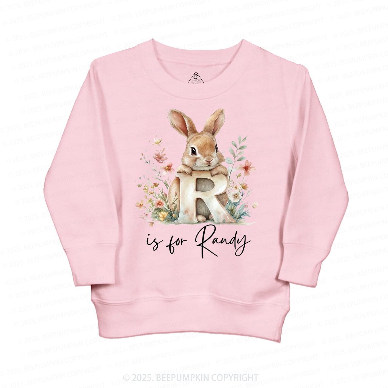 Personalized Name Animal Letter Kid's Sweatshirt