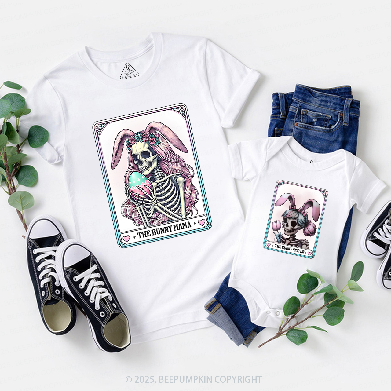 Bunny With Gothic Tarot Family Matching Tees Beepumpkin