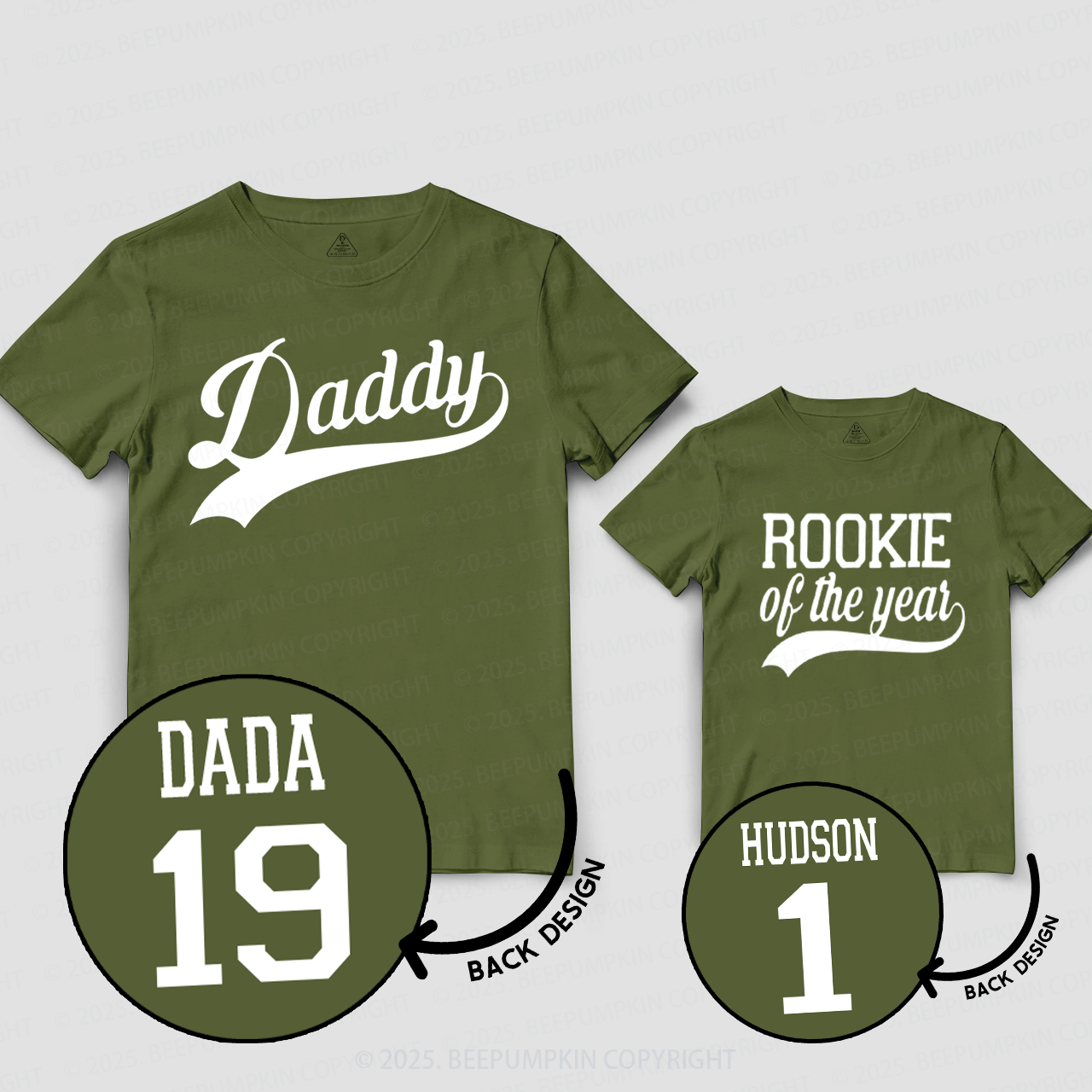 Personalized Rookie Of The Year Dad&Me Matching Shirts 