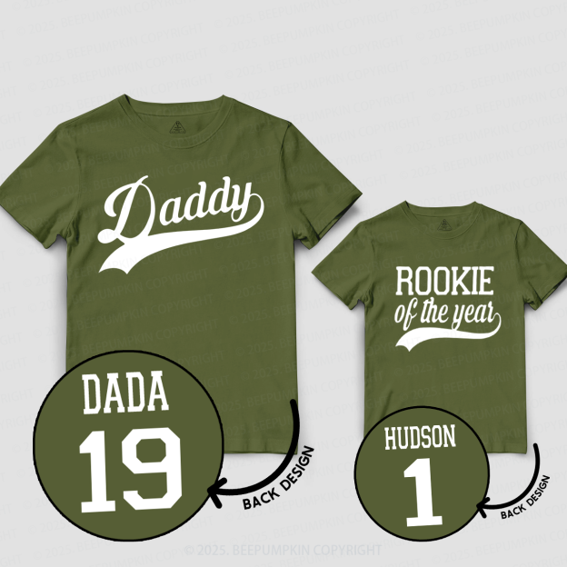 Personalized Rookie Of The Year Dad&Me Matching Shirts 