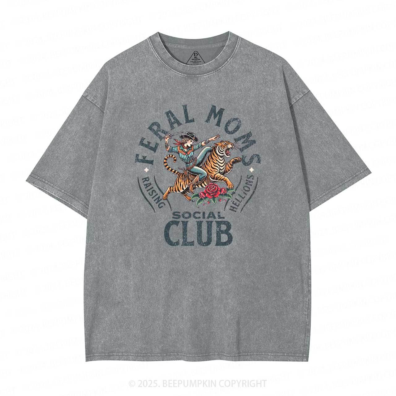 Feral Moms Social Club Washed T-Shirts