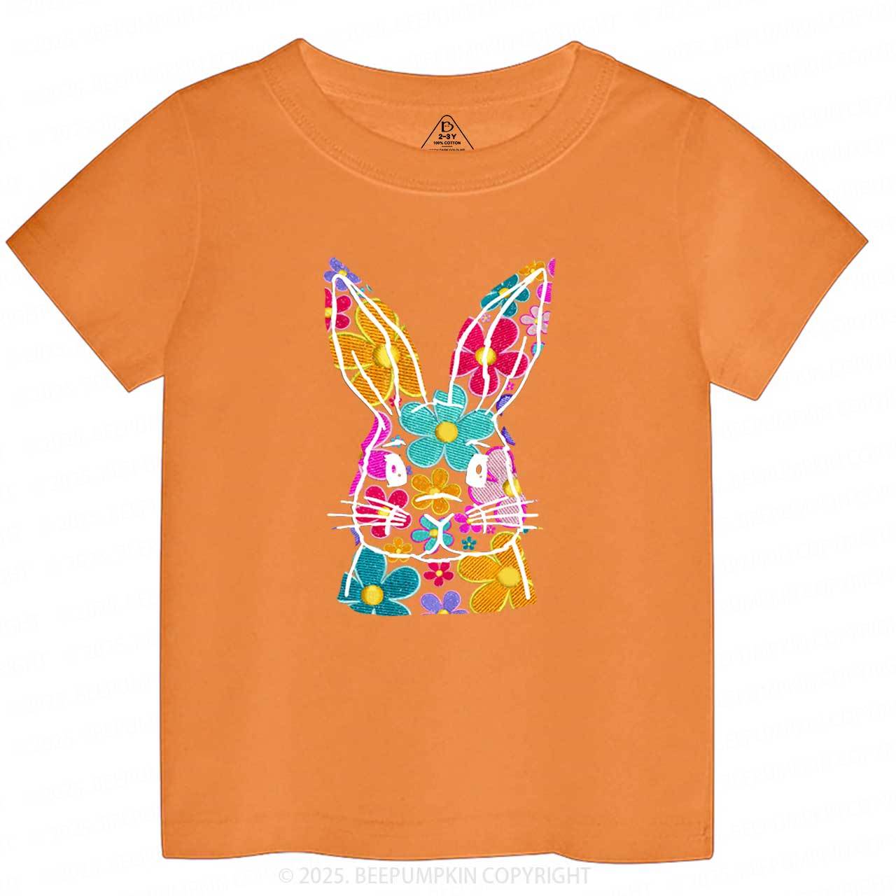 Bright Floral Bunny Easter Toddler&Kid's Tees Beepumpkin