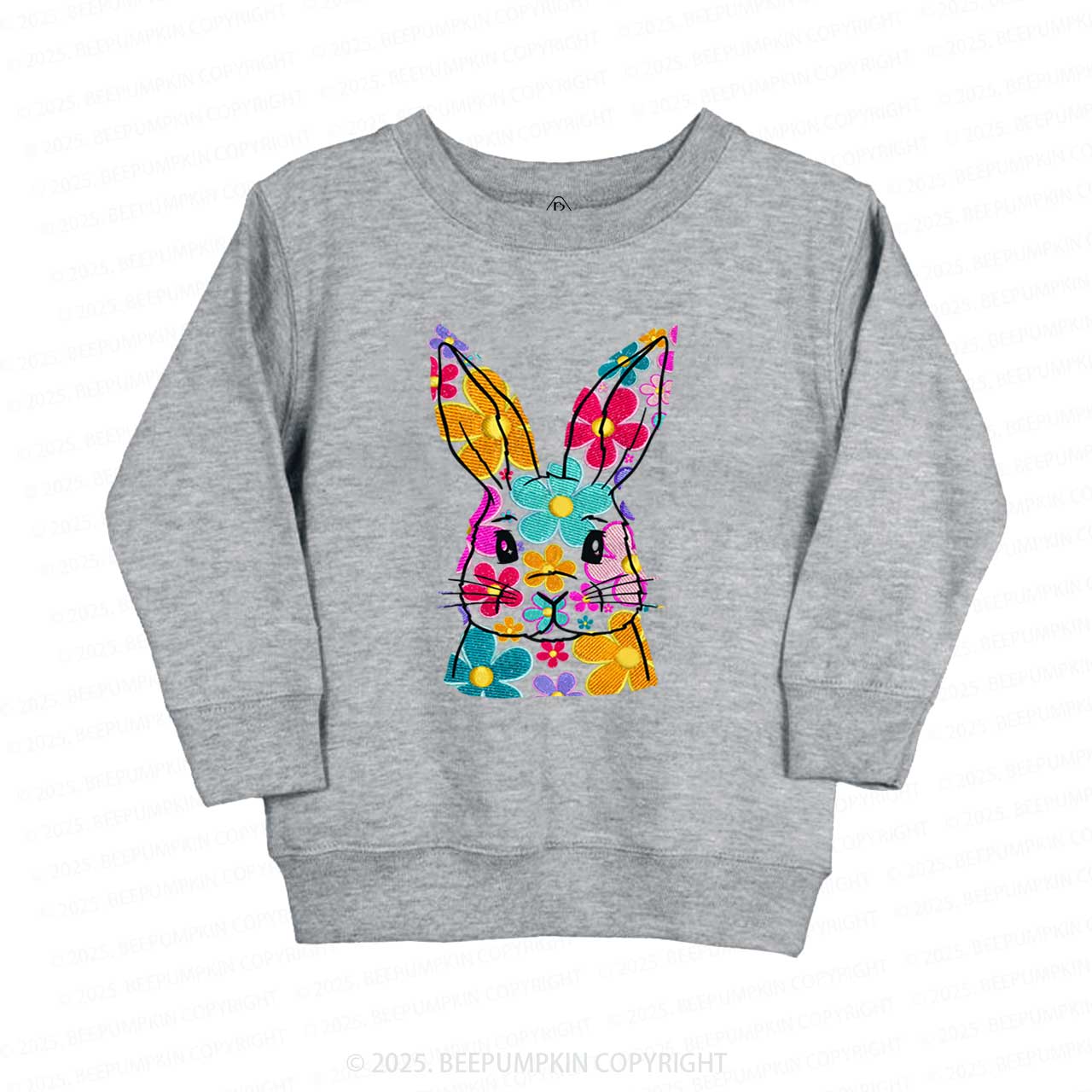 Bright Floral Bunny Easter Kid's Sweatshirt