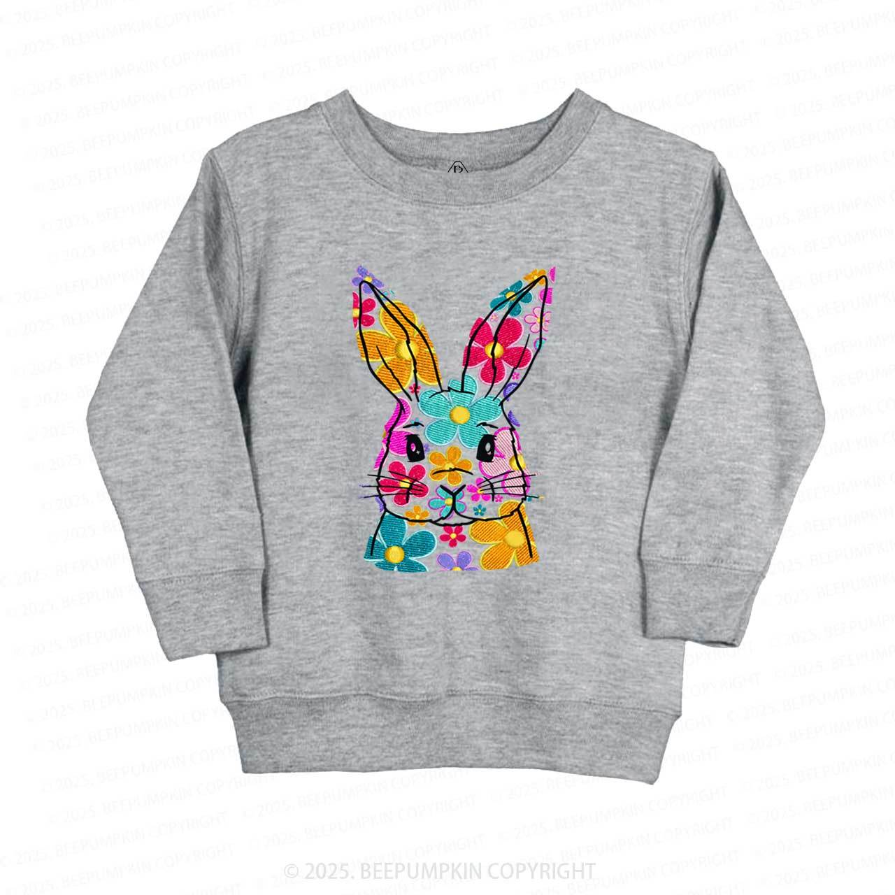 Bright Floral Bunny Easter Kid's Sweatshirt