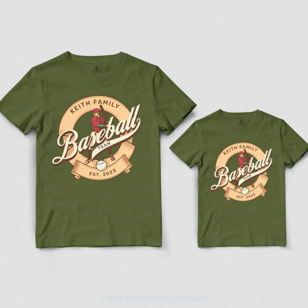 Personalized Baseball Team Dad&Me Matching Shirts 