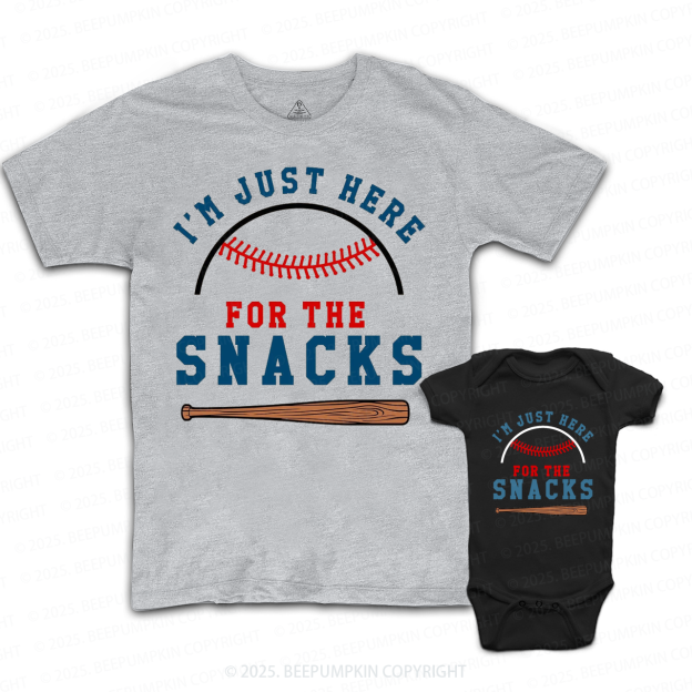 I'm Just Here For The Snacks Dad&Me Matching Shirts