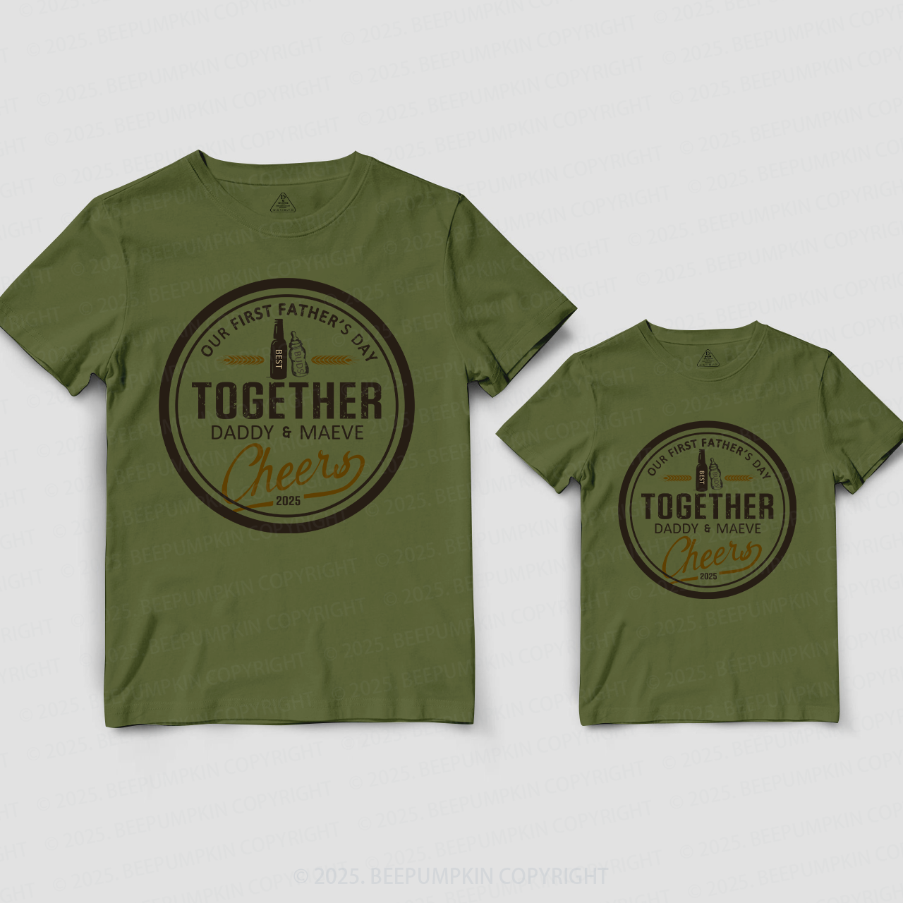 Matching First Dad and me Together Cheers Bodysuit & Shirts