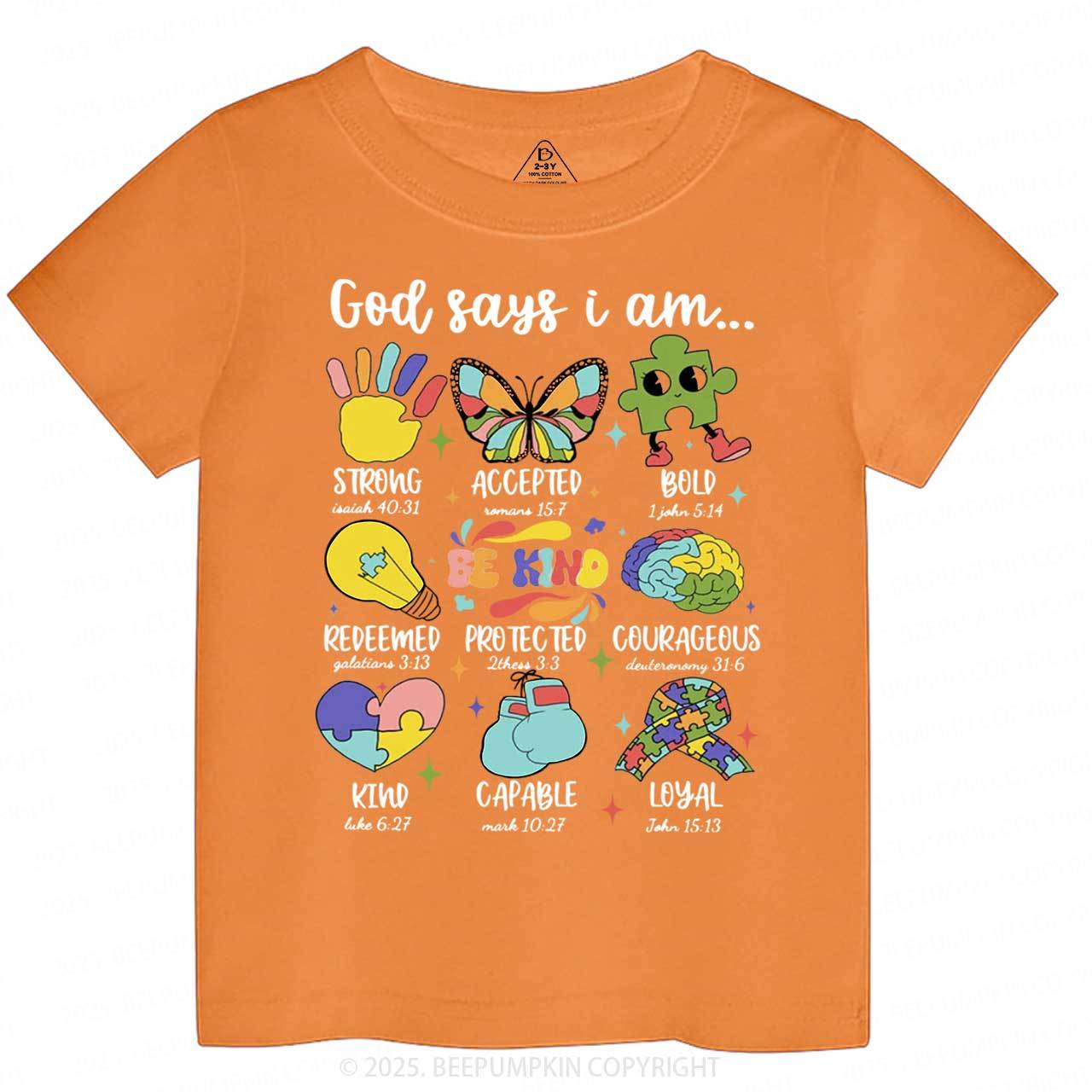 God Says I Am Toddler&Kid's Tees Beepumpkin