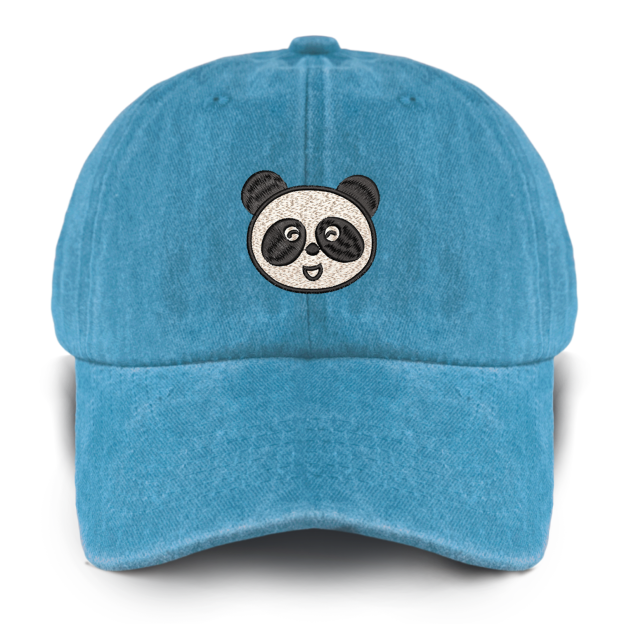 Chinese Panda Washed Baseball Cap For Kids