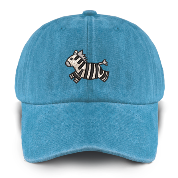 Running Zebra Washed Baseball Cap For Kids