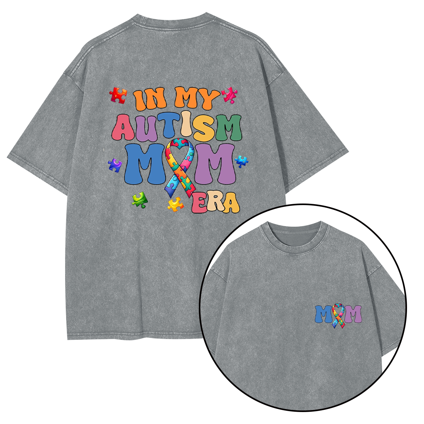 In My Autism Mom Era Washed T-Shirts