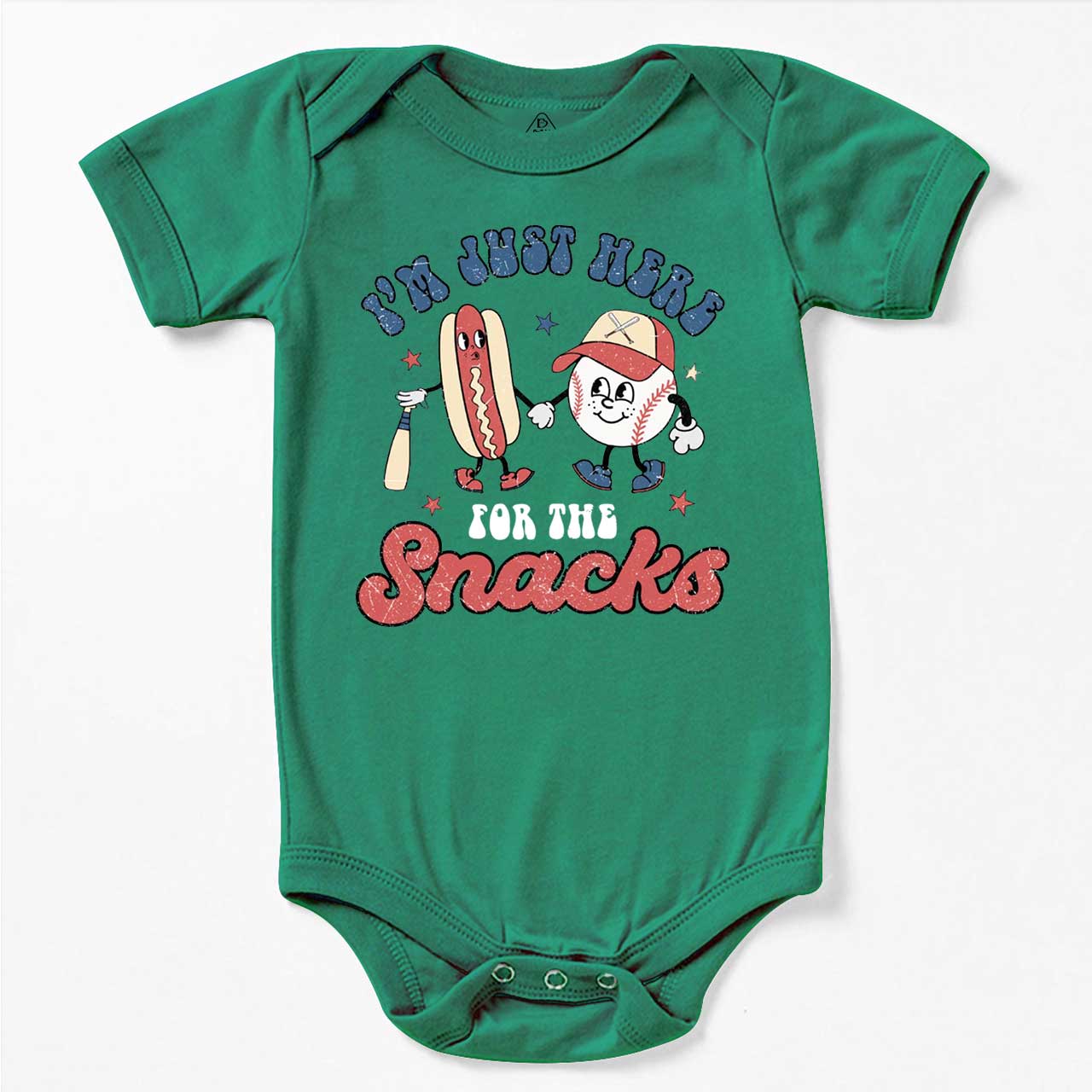 I'm Just Here For The Snacks Baseball Bodysuit Beepumpkin