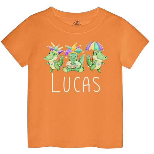 Personalized Mardi Gras Alligators Toddler&Kid's Tees Beepumpkin