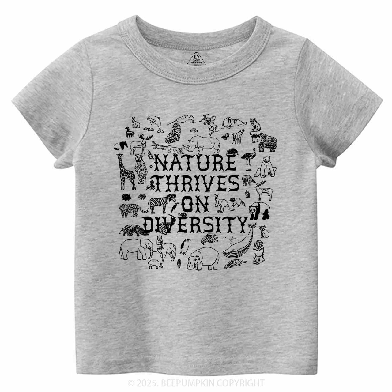 Nature Thrives On Divesity Toddler&Kid's Tees Beepumpkin