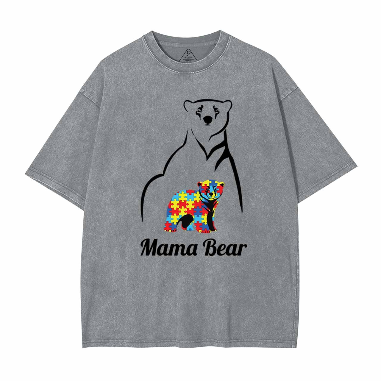 Autism Mama Bear Washed T-Shirts