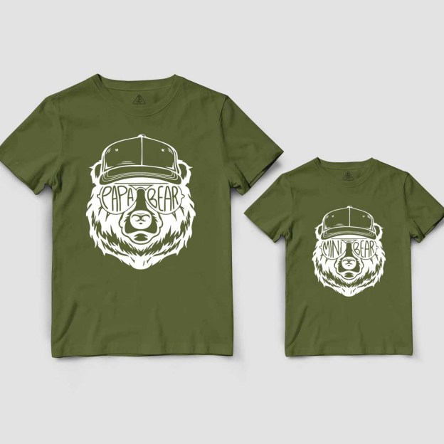 Personalized Bear Sunglass Dad&Me Matching Shirts 