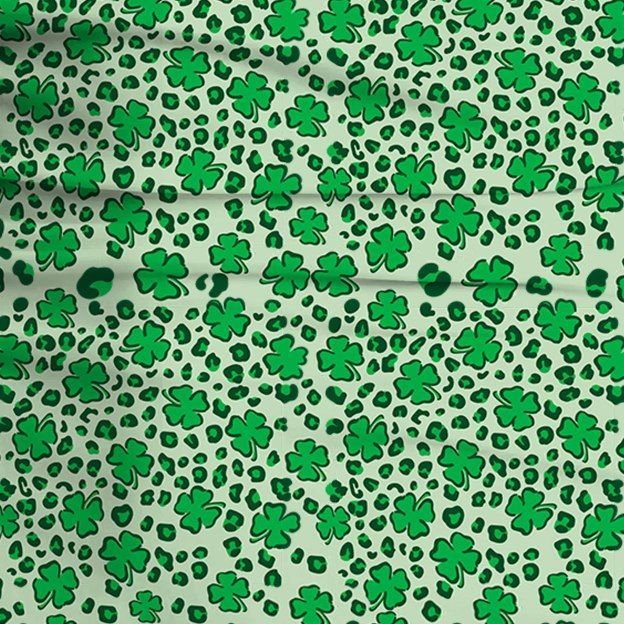 St. Patrick's Day Leopard Shamrock Two-Piece Pajama Set For Kids