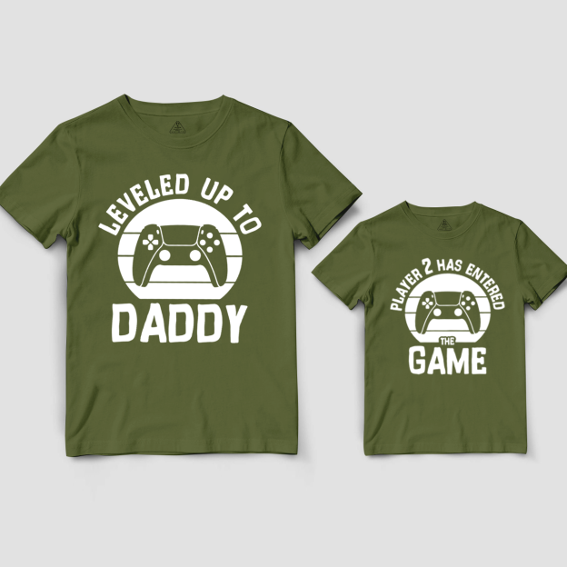 Leveled Up To Daddy Player 2 Has Entered The Game Dad&Me Matching Shirts 2