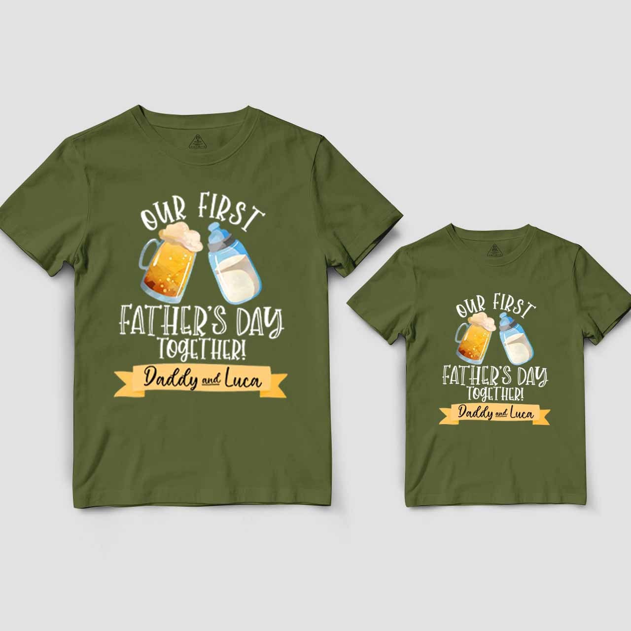 Personalized Our First Father's Day Dad&Me Matching Shirts