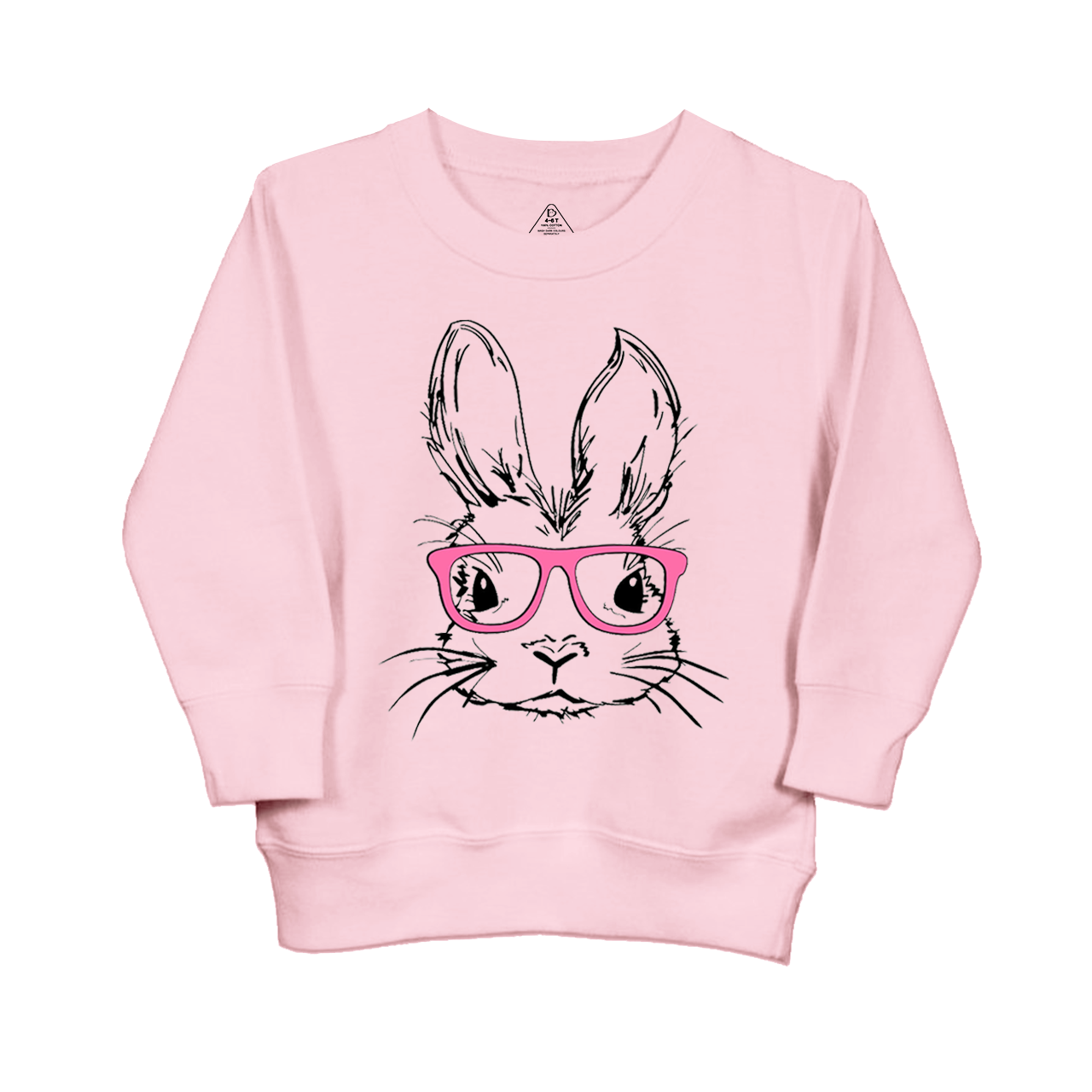 Easter Bunny With Pink Glasses Bunny Kid's Sweatshirt