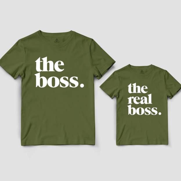 The Boss The Real Boss Dad&Me Matching Shirts