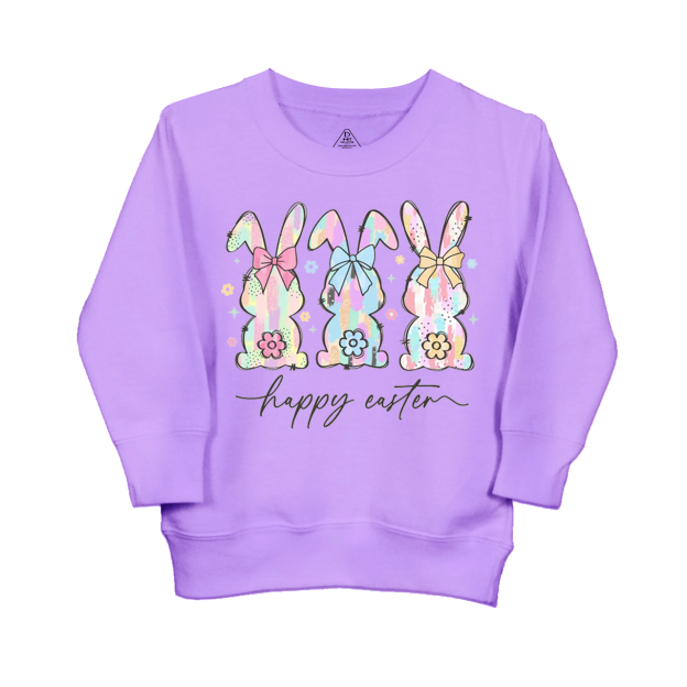 Colorful Easter Bunny Trio Kid's Sweatshirt